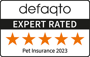 Defaqto expert rated 2023 5 star pet insurance