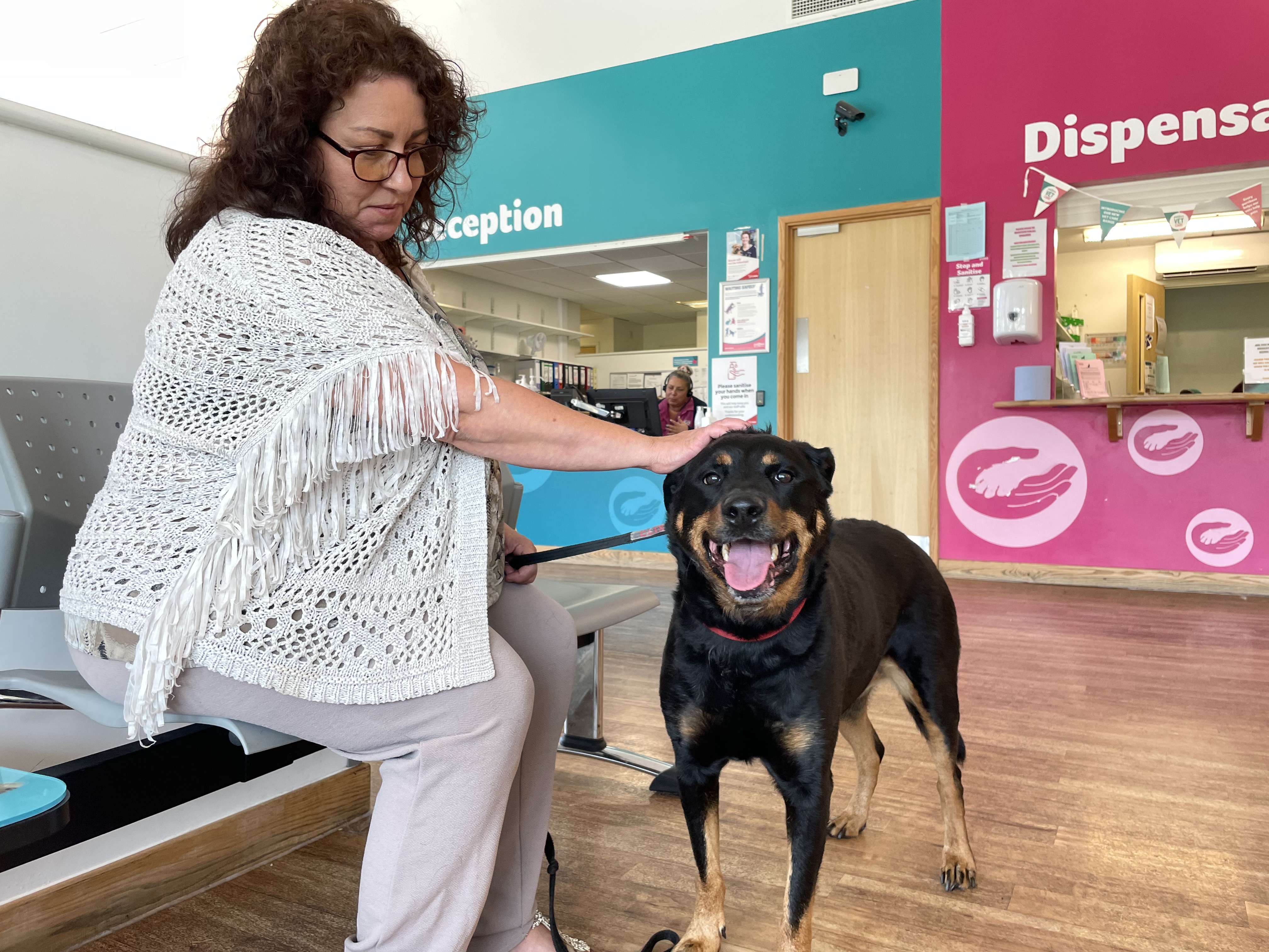 A photo of Tinkerbelle with her owner, Sarah