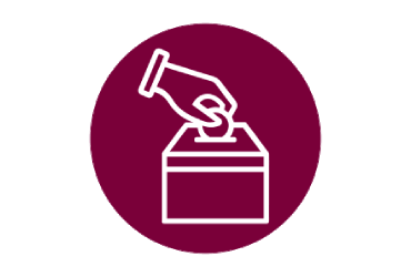 an icon showing a hand dropping a coin into a donation box
