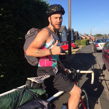 Chris on his bike