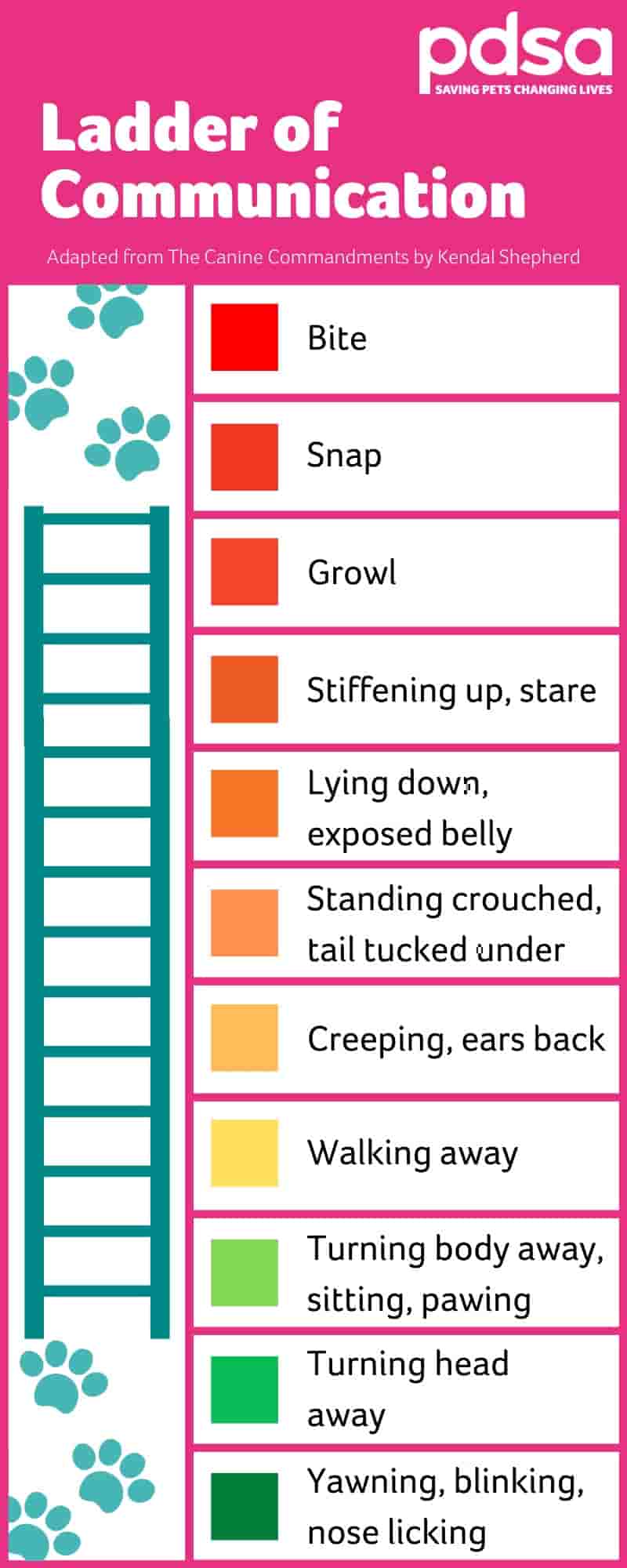 Infographic showing ladder of communication